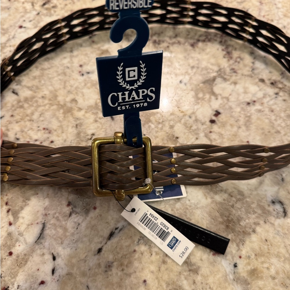 Chaps Reversible Buckle Braided Belt NWT